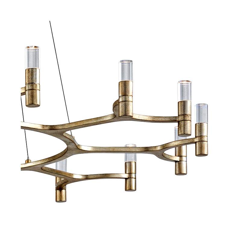 Image 3 Corbett Nexus 50" Wide Silver Leaf 16-Light LED Chandelier more views