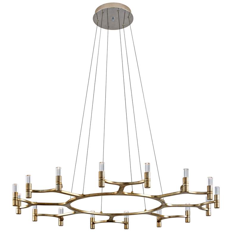 Image 4 Corbett Nexus 50" Wide Silver Leaf 16-Light LED Chandelier more views