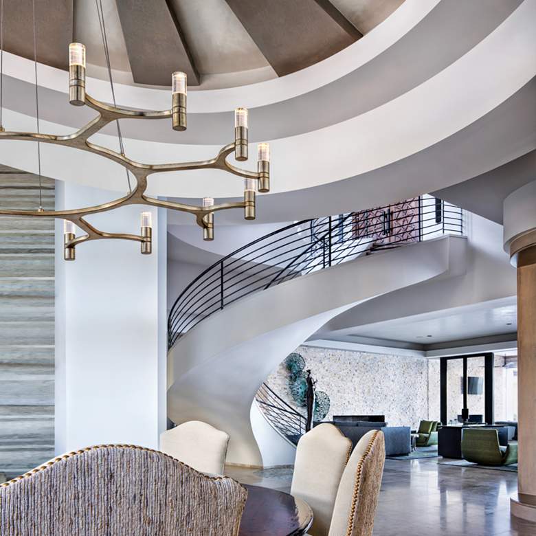 Image 5 Corbett Nexus 50" Wide Silver Leaf 16-Light LED Chandelier more views