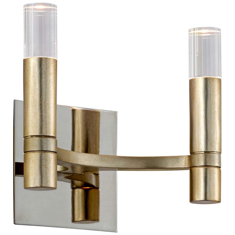 Image 1 Corbett Nexus 7 3/4"H Silver Leaf 2-Light LED Wall Sconce