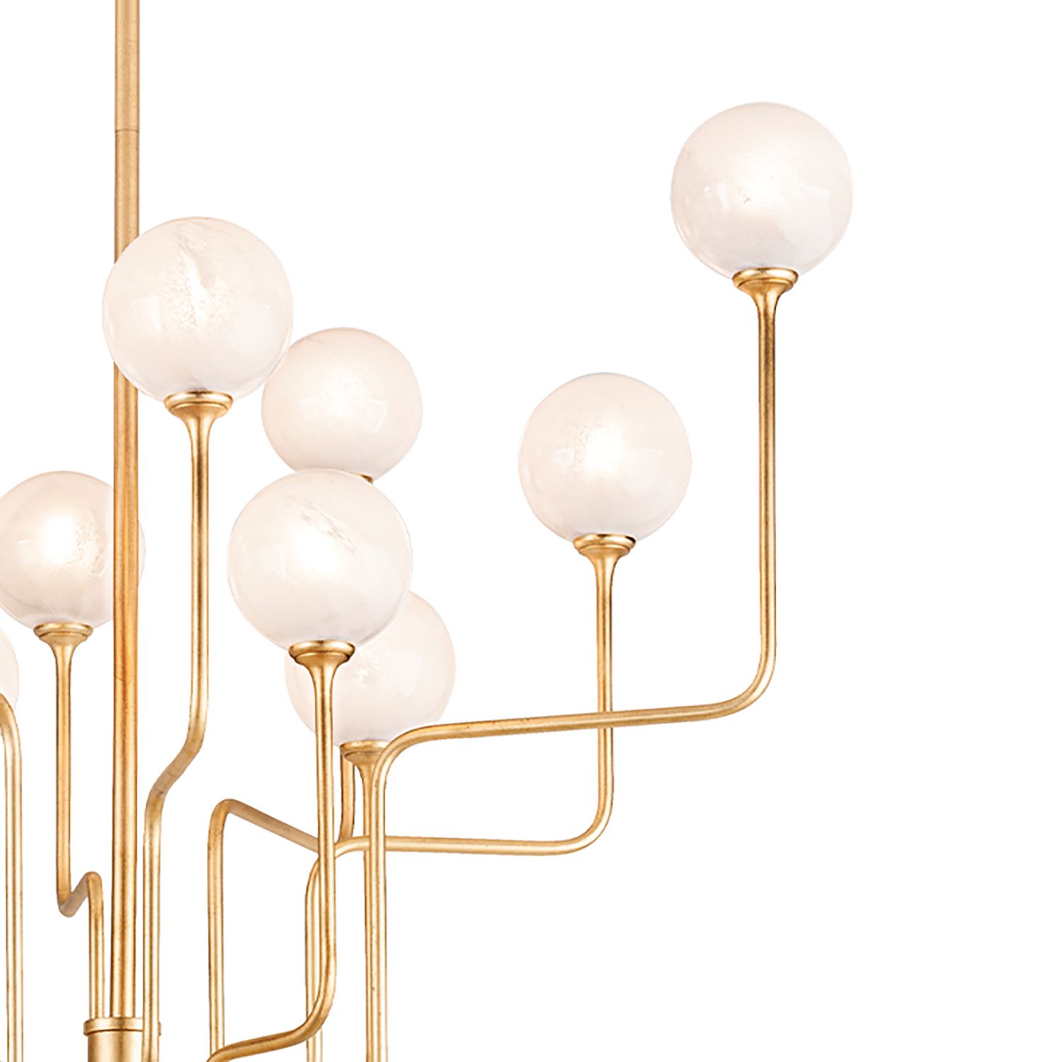 Image 2 Corbett Onyx 45" Wide Vintage Gold Leaf 12-Light Chandelier more views