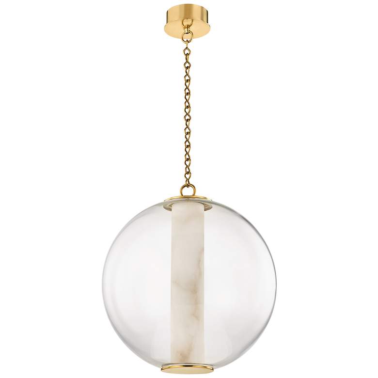 Image 2 Corbett Pietra 20" Wide Vintage Brass LED Pendant Light