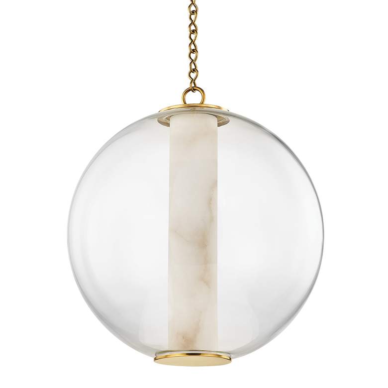 Image 3 Corbett Pietra 20" Wide Vintage Brass LED Pendant Light more views