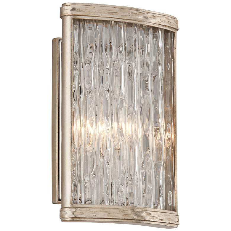 Image 1 Corbett Pipe Dream 10 3/4 inch High Silver Leaf Wall Sconce