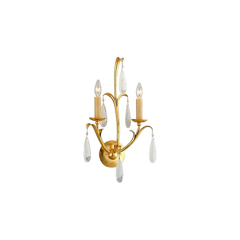 Image 1 Corbett Prosecco 20 3/4" High Gold Leaf 2-Light Wall Light