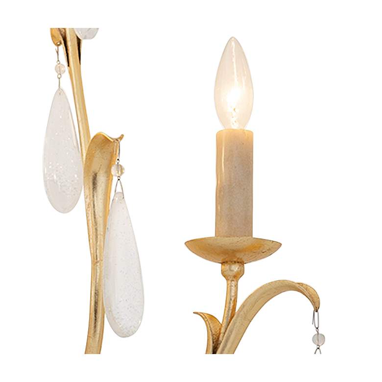 Image 3 Corbett Prosecco 29 3/4 inch High Gold Leaf 3-Light Wall Sconce more views