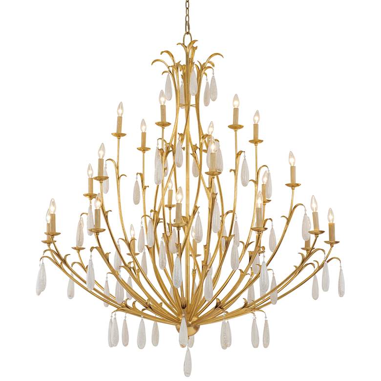 Image 2 Corbett Prosecco 60 inch Wide Gold Leaf 24-Light Chandelier