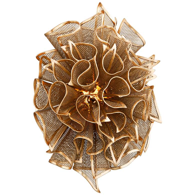 Image 1 Corbett Pulse 18" High Gold Leaf LED Wall Sconce
