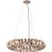 Corbett Recoil 36" Wide Textured Silver Leaf Pendant