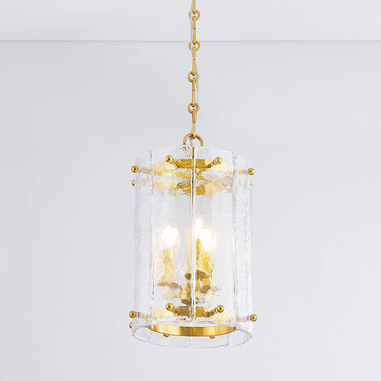 Image 1 Corbett Rio 10 1/4" Wide Vintage Polished Brass Mini Pendant