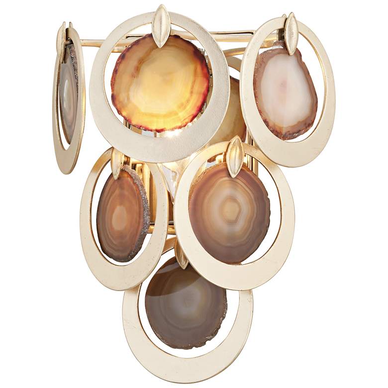 Image 1 Corbett Rockstar 15 3/4 inch High Gold and Agate Wall Sconce