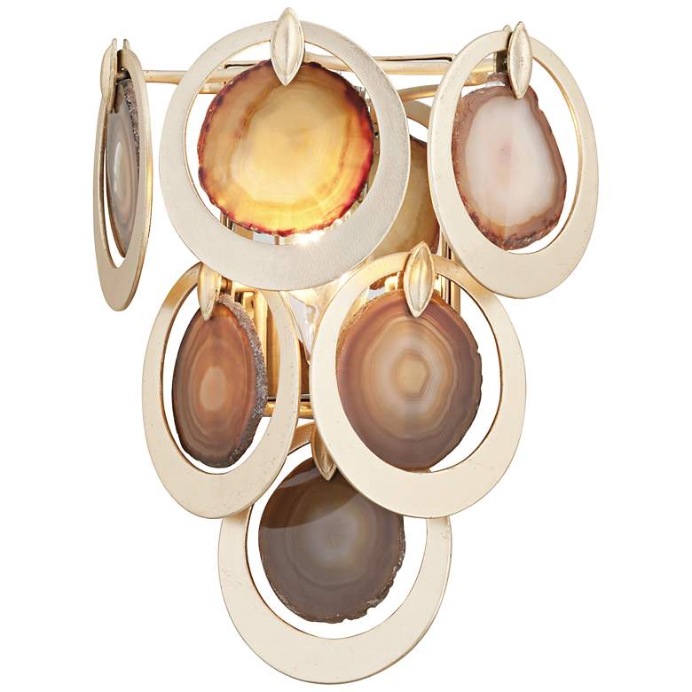 Image 1 Corbett Rockstar 15 3/4" High Gold and Agate Wall Sconce