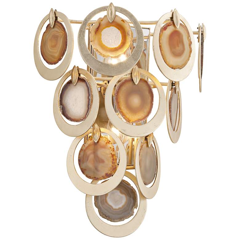 Image 1 Corbett Rockstar 18 inch High Gold and Agate Wall Sconce
