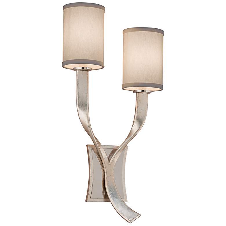 Image 1 Corbett Roxy Right 24 inch High 2-Light Silver Leaf Wall Sconce