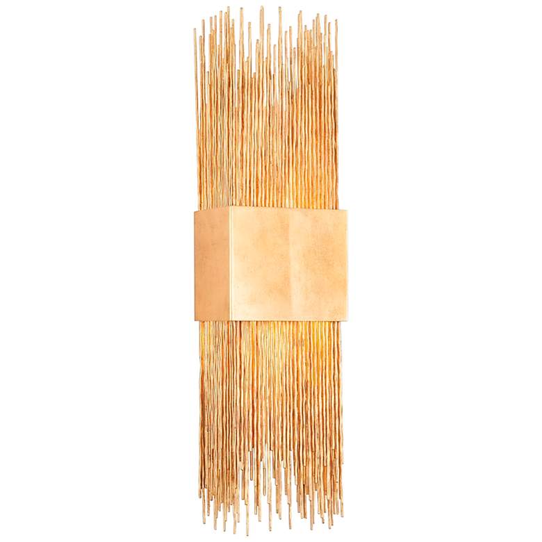 Image 1 Corbett Sabine 28" High Vintage Gold Leaf 2-Light Wall Sconce