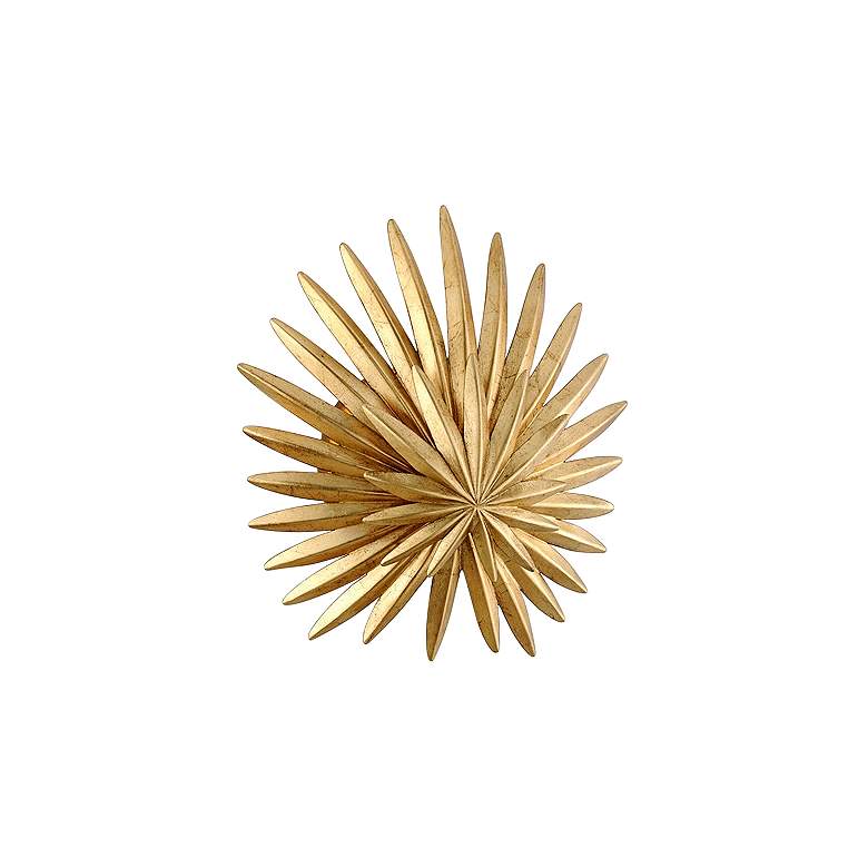 Image 1 Corbett Savvy 12 3/4 inch High Vintage Gold Leaf Transitional Wall Sconce