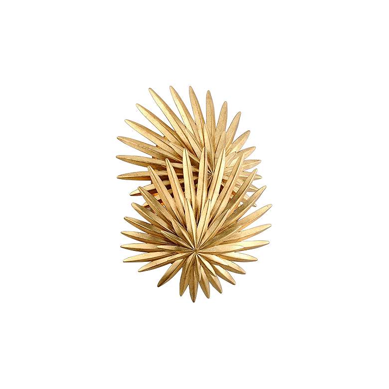 Image 1 Corbett Savvy 17 1/4" High Vintage Gold Leaf 2-Light Wall Sconce
