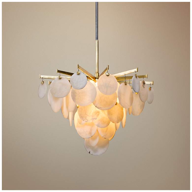 Image 1 Corbett Serenity 28" Wide Gold Leaf LED Chandelier