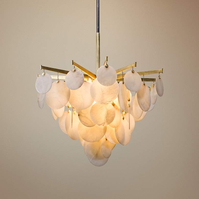 Image 1 Corbett Serenity 34" Wide Gold Leaf LED Chandelier