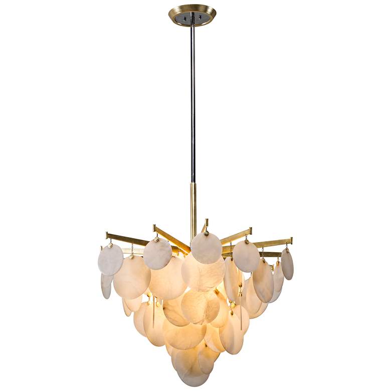Image 3 Corbett Serenity 34 inch Wide Gold Leaf LED Chandelier more views