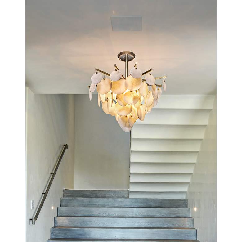 Image 4 Corbett Serenity 34 inch Wide Gold Leaf LED Chandelier more views