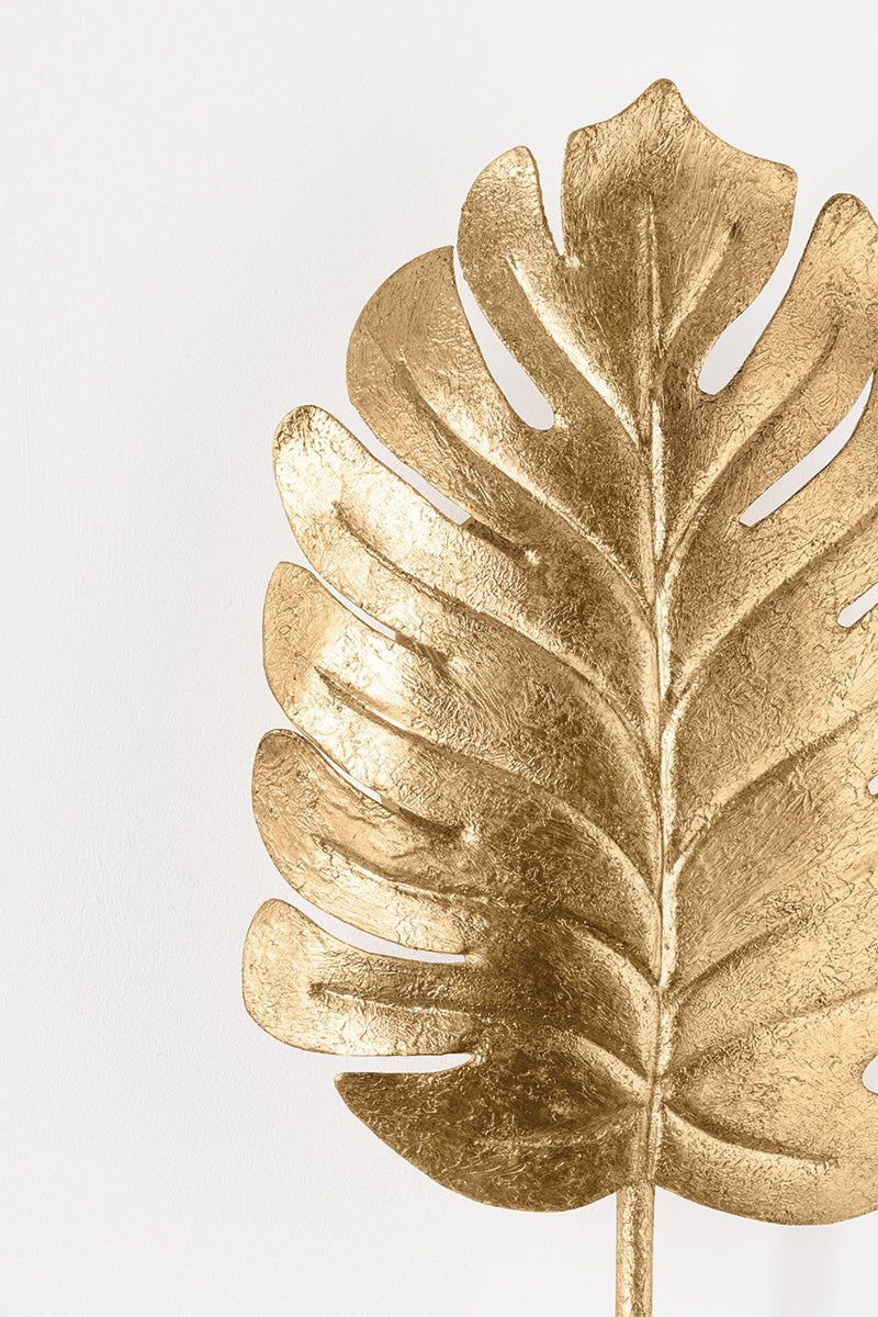 Image 2 Corbett Seychelles 42" High Vintage Gold Leaf Wall Sconce more views