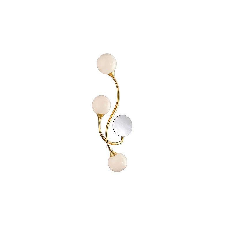 Image 1 Corbett Signature 28 1/2" High Gold Leaf LED 3-Light Wall Light