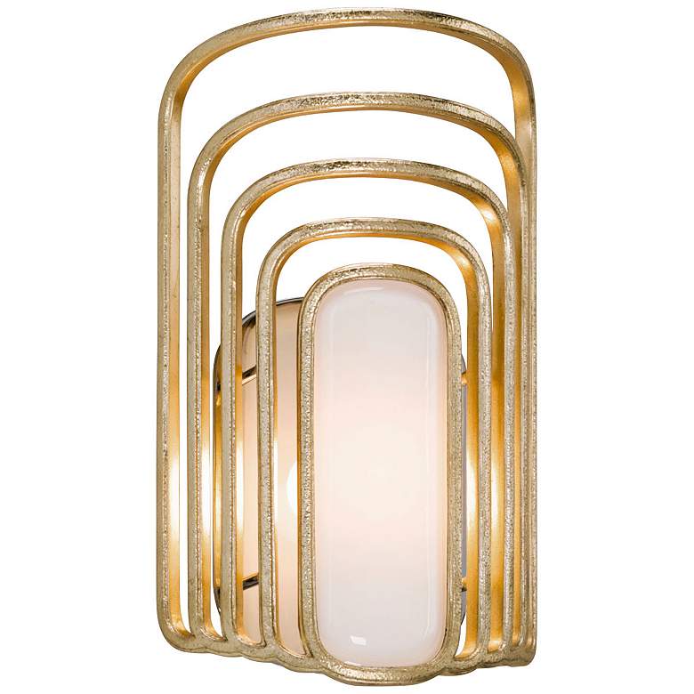 Image 1 Corbett Socialite 12 3/4" High Gold Leaf LED Wall Sconce