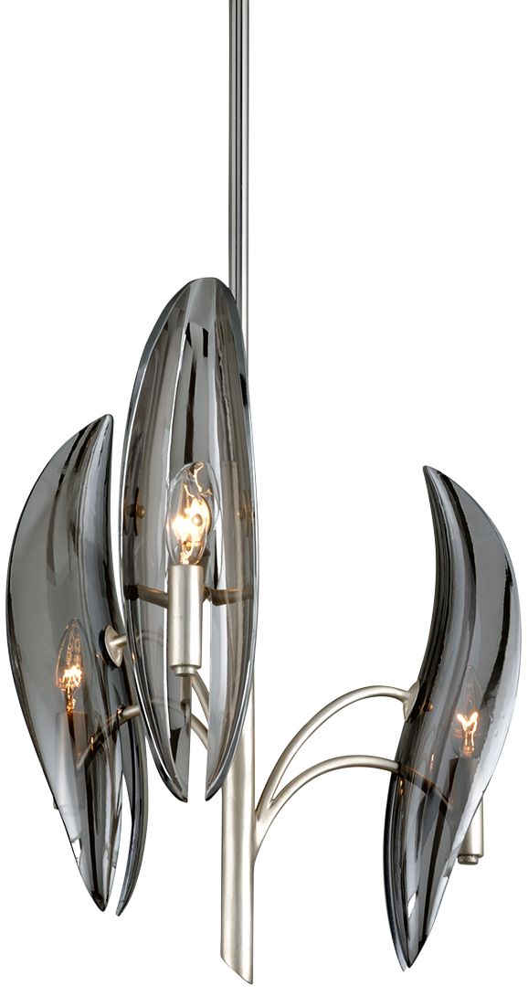Corbett Sofia 16 1/2" Wide Silver Leaf 3-Light Chandelier