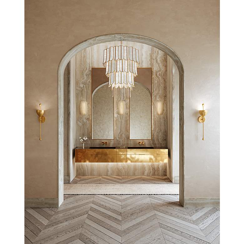 Image 6 Corbett-Standard Azzurra 7.75 in. Vintage Brass Wall Sconce more views