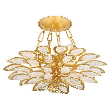 Corbett-Standard Vittoria 18" Gold Leaf Semi Flush