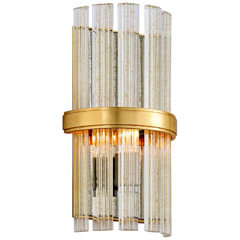 Image 1 Corbett Symphony 12" High Gold Leaf Wall Sconce