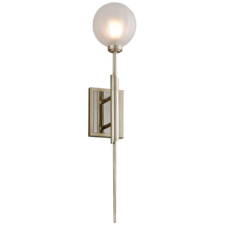 Corbett Tempest 27&quot; High Satin Silver Leaf LED Wall Sconce