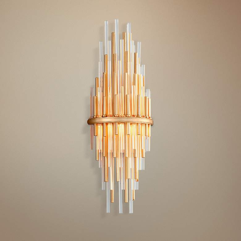 Image 1 Corbett Theory 22 inch High Gold Leaf LED Wall Sconce