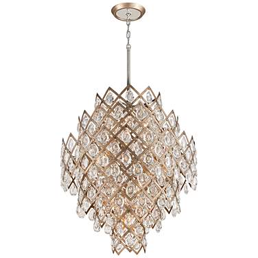 Corbett Tiara 32.25" Wide  Iron and Stainless Steel 11 Light Pendant