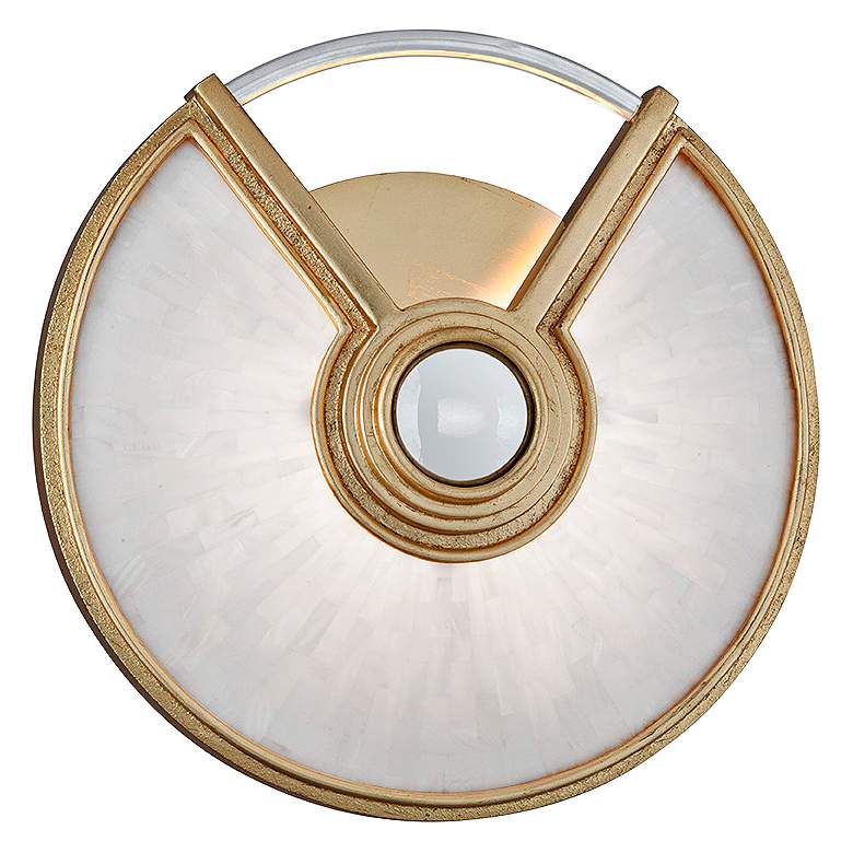 Image 1 Corbett Venturi 14" High Gold Leaf LED Wall Sconce