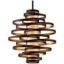 Corbett Vertigo 30" Wide Bronze and Gold Leaf Chandelier