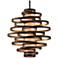 Corbett Vertigo 30" Wide Bronze and Gold Leaf Chandelier