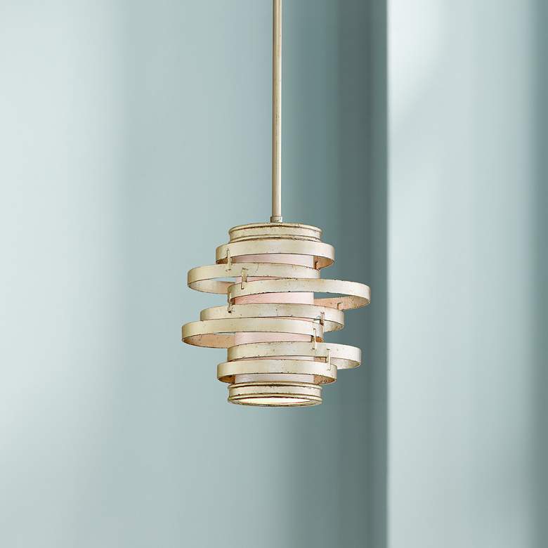 Image 1 Corbett Vertigo Collection 1-Light Silver Pendant Chandelier