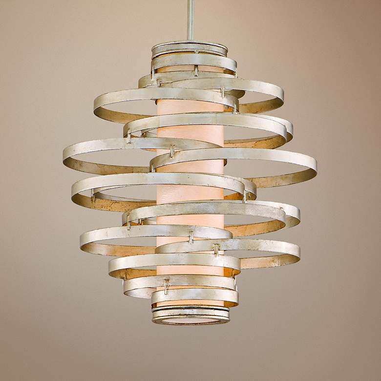 Image 1 Corbett Vertigo Collection 2-Light Silver Pendant Chandelier