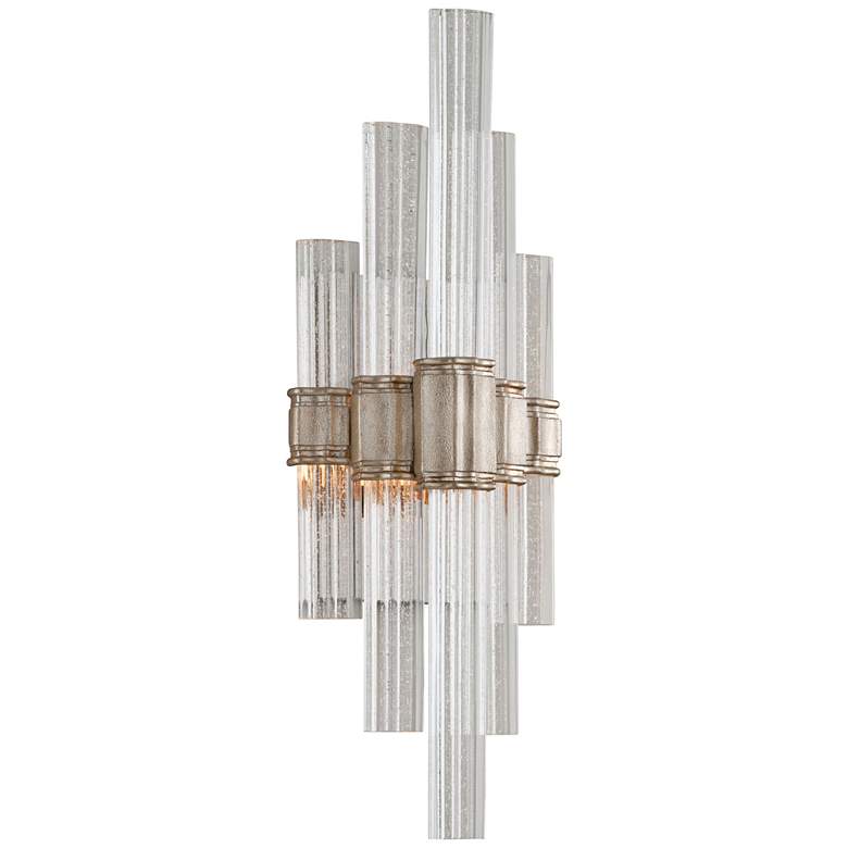 Image 1 Corbett Voila 20 inch High Modern Silver Leaf LED Wall Sconce