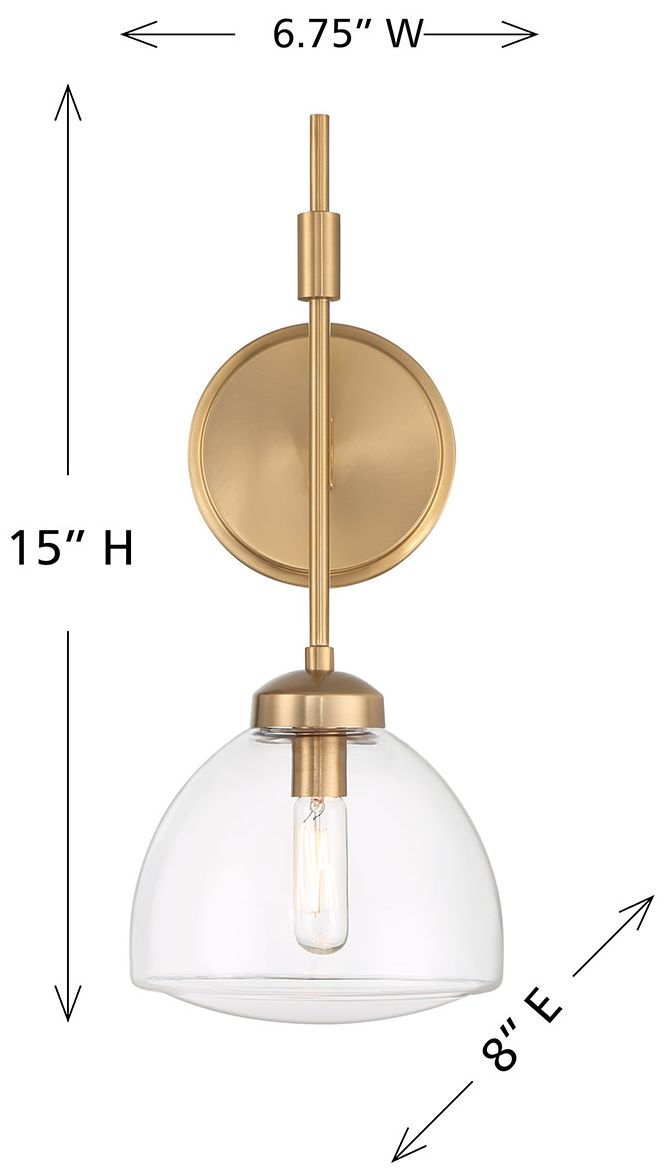 Image 6 Corbin 1-Light Wall Sconce in Warm Brass more views