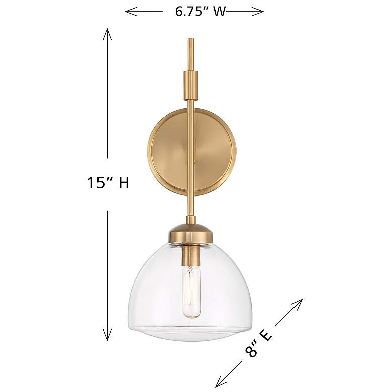 Image 6 Corbin 1-Light Wall Sconce in Warm Brass more views