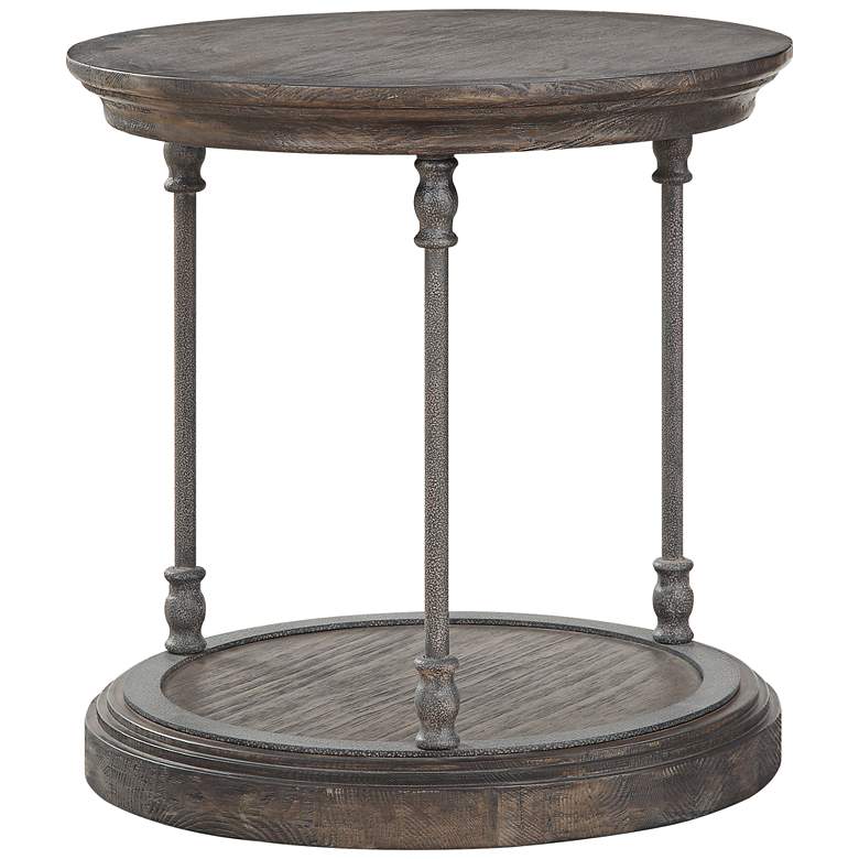 Image 1 Corbin 23 1/2 inch Wide Wooden Round End Table