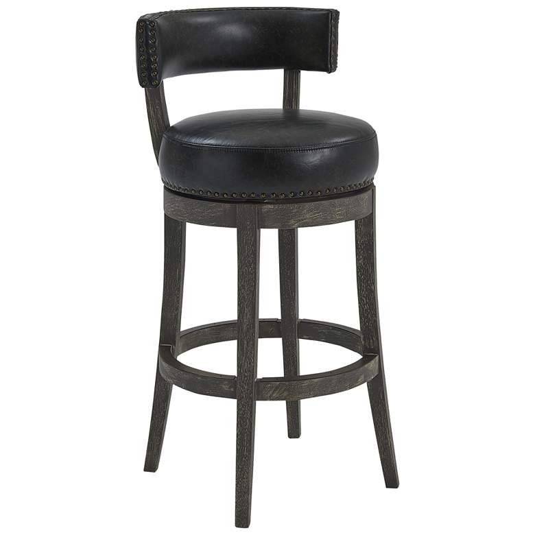 Image 1 Corbin 27 in. Swivel Barstool in American Gray, Brown Onyx Faux Leather