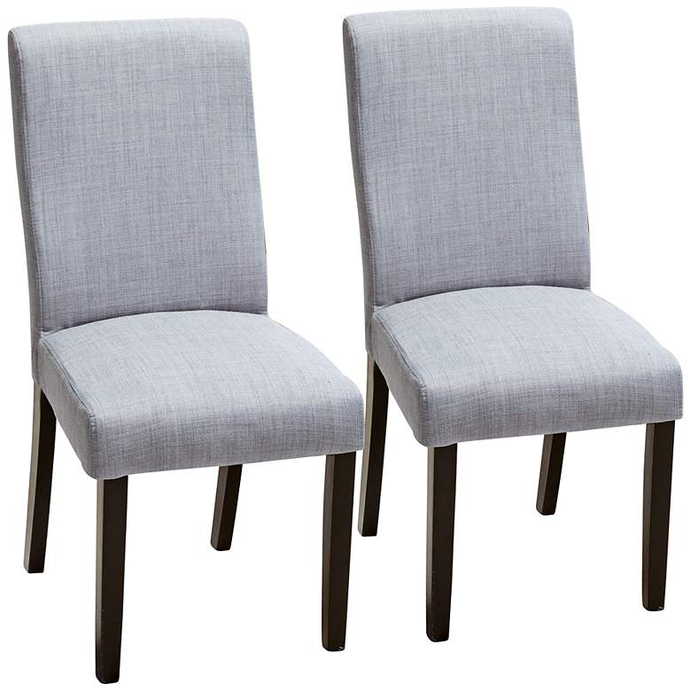 Image 1 Corbin Grey Linen Upholstered Dining Chair Set of 2