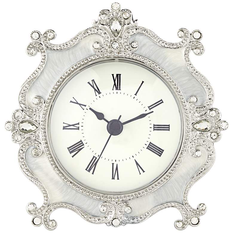 Image 1 Corboux Ivory 5 inch Wide Table Clock