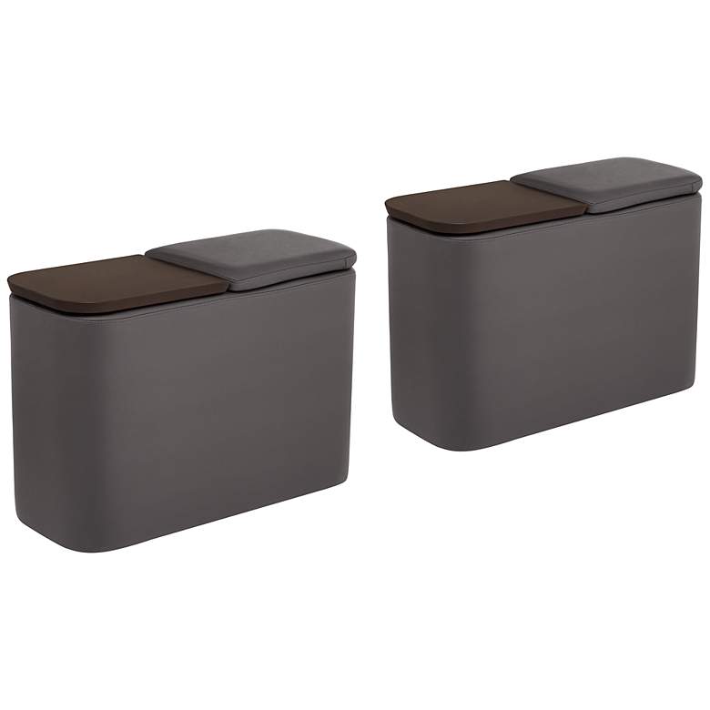 Image 1 Corcoran 27 1/2" Wide Charcoal Console Tables Set of 2