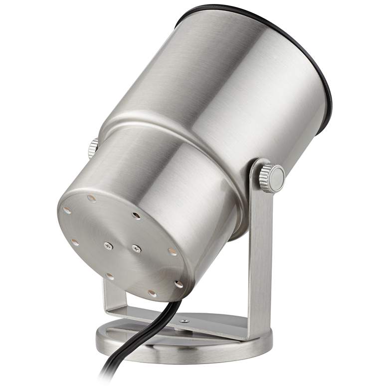Image 4 Cord-n-Plug 8" High Brushed Nickel Uplight with Foot Switch more views