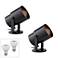 Cord-n-Plug Black 3000K LED Accent Uplight Set of 2